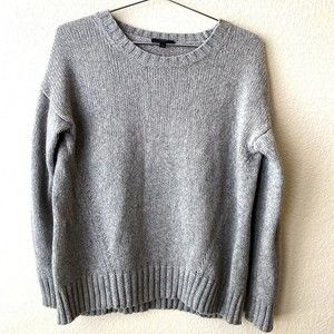 J.Crew Womens Sweater Size XS E5984 Gray Oversize Crew Neck Wool Blend